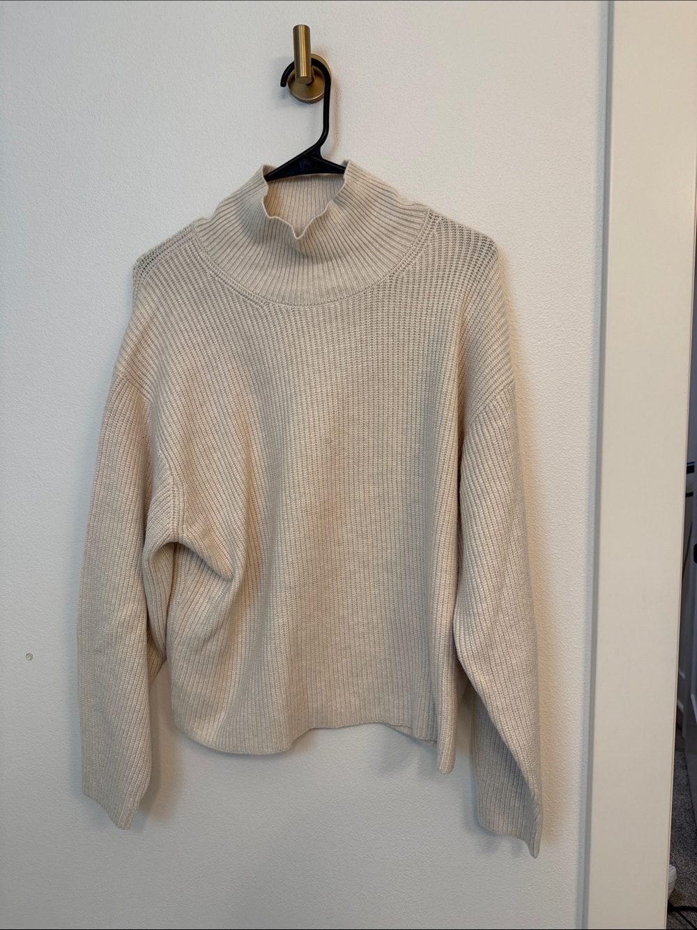 A New Day Cozy Cream Ribbed Turtleneck Sweater
